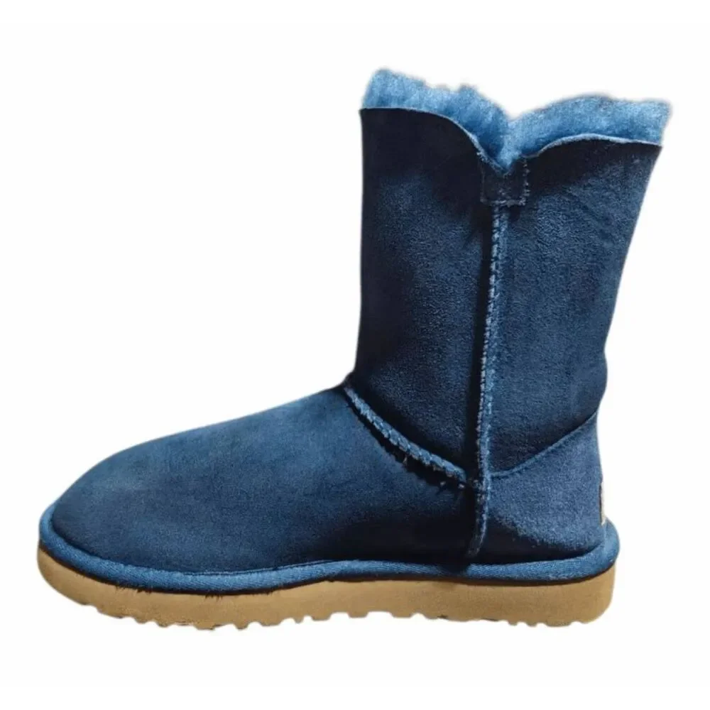 UGG Bailey Button 'Puff Dark Denim' Winter Boot Size 6